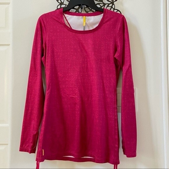 Lole Side Tie Ruching Hem Long Sleeve Printed Top - Picture 3 of 15